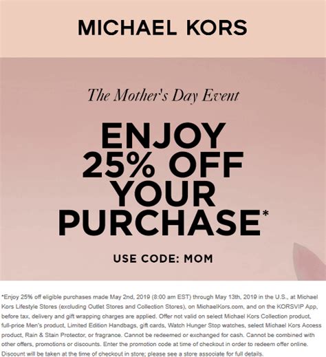 michael kors mother's day promo code|Michael Kors first order promo code.